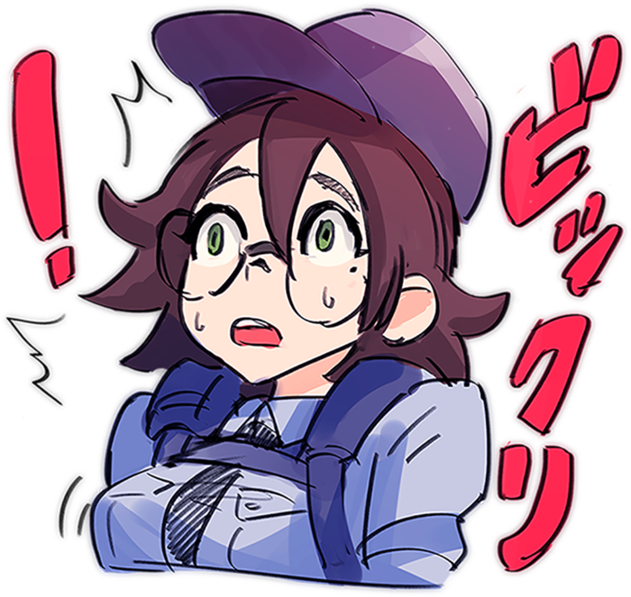 震惊女孩人物素材卡通