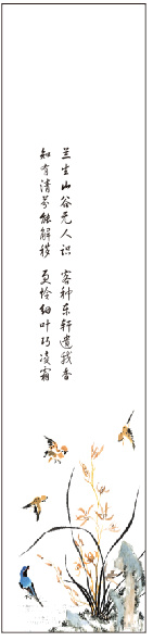 复古风格兰花配文字装饰墙面画