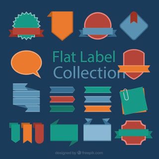 免抠彩色扁平化标签