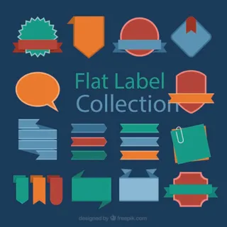 免抠彩色扁平化标签