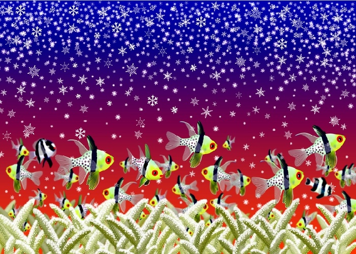 圣诞节雪花装饰风景