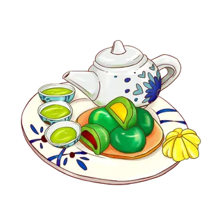 艾果6 清明节 素材  免扣 彩绘凤 漫画风 插画凤  茶 