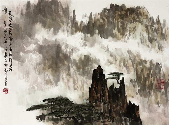 中国水墨风景山水画