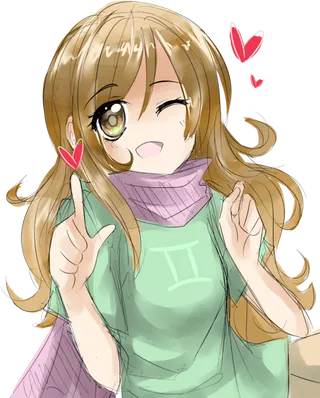 爱心绿衣女孩素材人物卡通