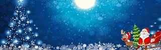圣诞节驯鹿圣诞节老人蓝色背景
