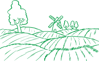 现代农业农场简笔