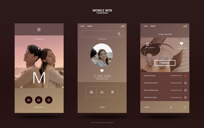 UI多页面包装展示手机APP交互界面样机长图概念PSD设计模板