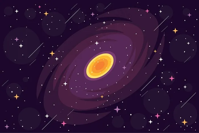 可爱卡通紫色星空天空宇宙太空星球星系幻彩背景