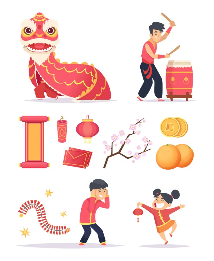 设计新年装饰素材eps,ai矢量模版下载