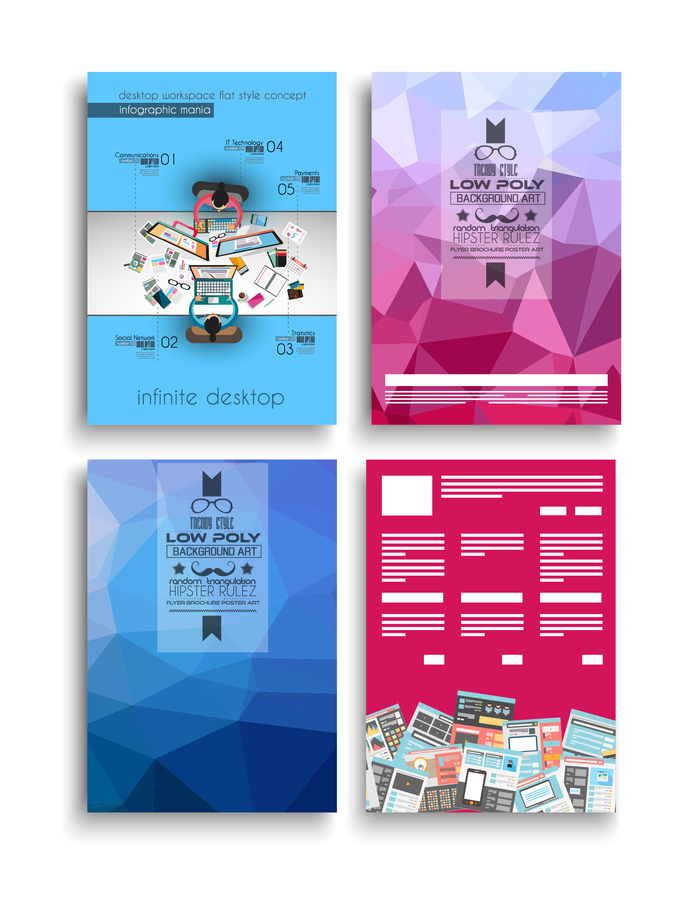 抽象矢量彩色时尚年度宣传册设计