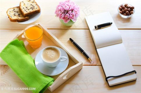 咖啡面包笔记本高清图