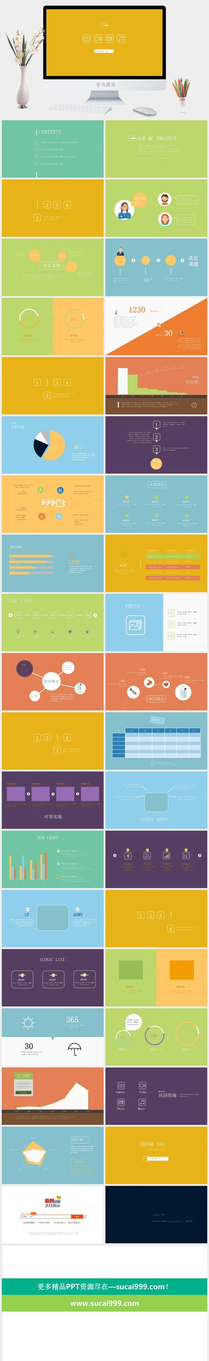 极简欧美风行业通用型工作汇报ppt模板