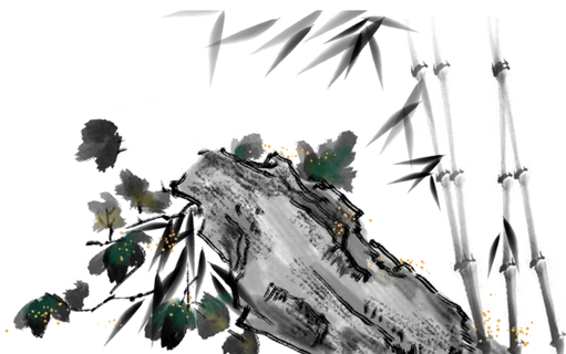 竹子水墨画中国风国画墨水书法竹子画