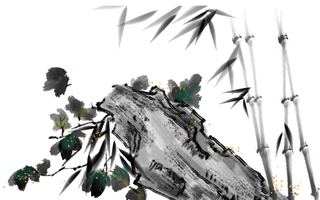 竹子水墨画中国风国画墨水书法竹子画