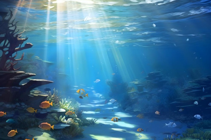 海底海洋鱼背景(3600x2400)
