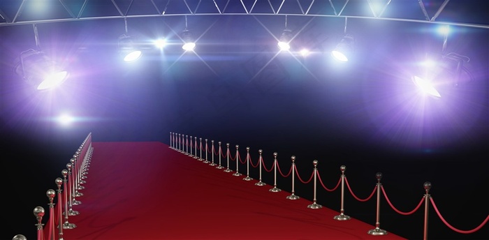 灯光闪耀的舞台红毯