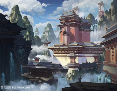 中国风道观清晰CG原画绘画图片 中国风道观清晰CG原画绘画图片