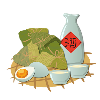端午节粽子配酒免扣元素