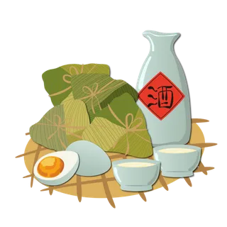 端午节粽子配酒免扣元素 端午节粽子配酒免扣元素