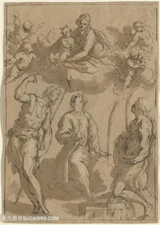 素描人物艺术装饰画