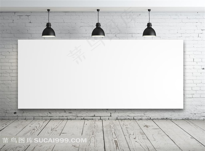 室内墙上的空白公告牌创意摄影高清图片