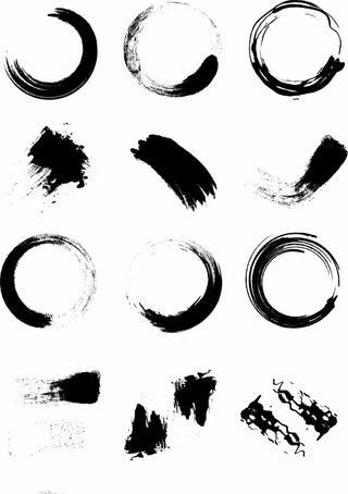 黑色笔触毛笔笔刷