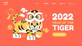 2022虎年新年春节元旦促销标签网页登录页BANNER海报AI矢量素材