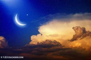 月亮与夜空星空高清图