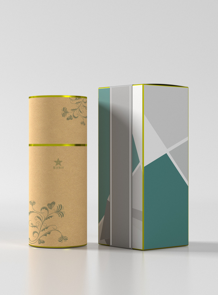 高端品牌茶叶包装盒纸袋智能贴图样机产品效果图展示PSD素材模板psd模版下载
