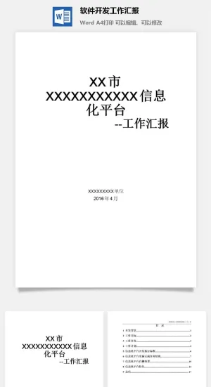 软件开发工作汇报word模板