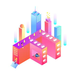 2.5d商务办公科技元素