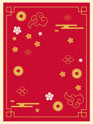 红色中国风纹理背景