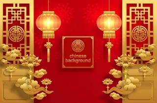 新年红色花纹背景