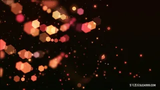 橙色渐变六边形粒子扩散炫光光斑背景