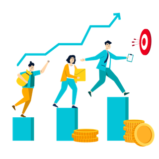 投资理财增值上涨示意图