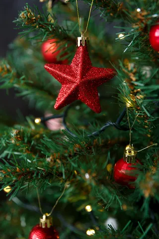 圣诞节圣诞树装饰挂件圣诞星星特写近景(32)