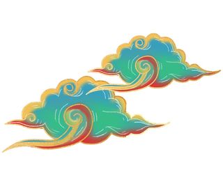中国风中式国潮敦煌云纹祥云插画图案云朵云彩元素PSDAI设计素材