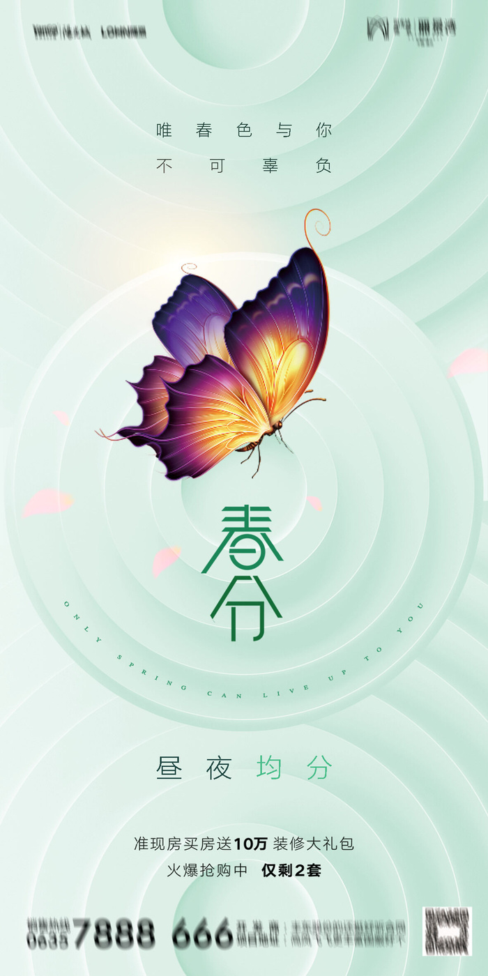 二十四24节气春分海报设计地产企业推广宣传插画节日psd素材模版psd模版下载