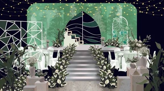 白绿色森系婚礼