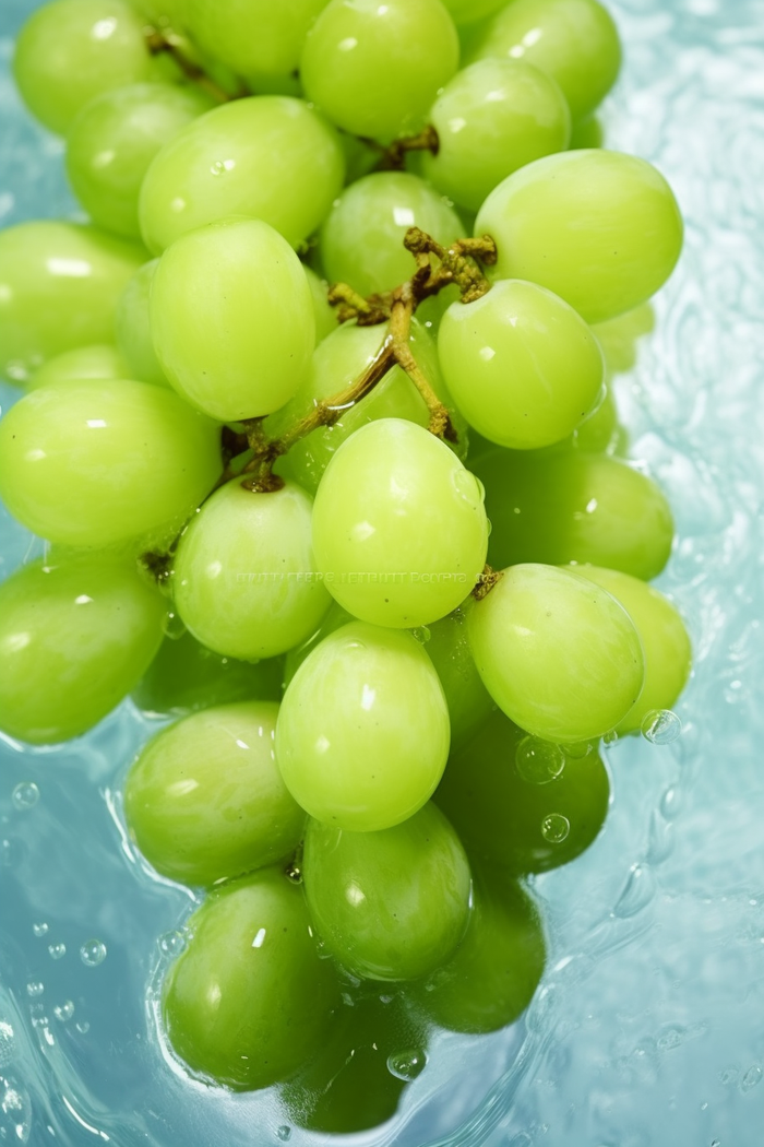 水里的青提水果摄影图