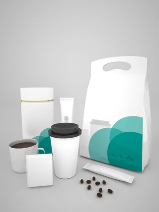 咖啡样机贴图包装logo样机