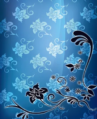 蓝色背景花纹图片
