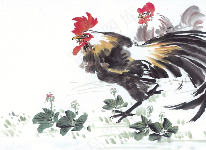 鼠牛虎兔龙蛇马羊猴鸡狗猪中国画摄影图片