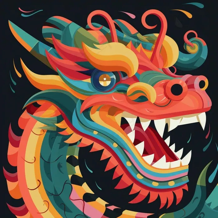 龙扁平图案(1024x1024)