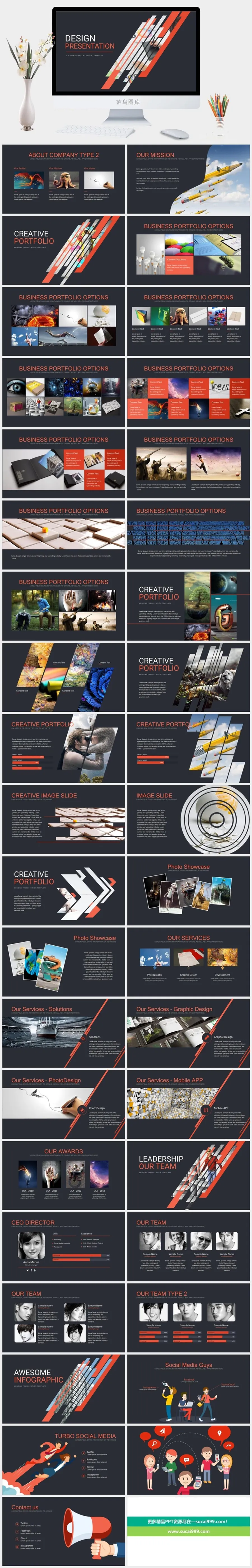 2022高端艺术作品集ppt模板