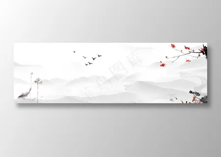 中国风水墨banner海报背景