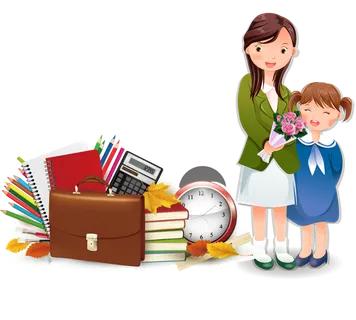 女老师孩子卡通书本学习少儿兴趣班