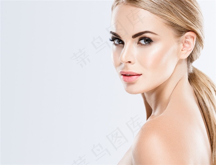 马尾发型妆容美女人物摄影高清图美容图片