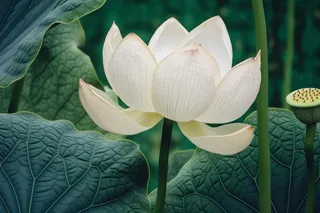 绿色莲花莲子简约背景