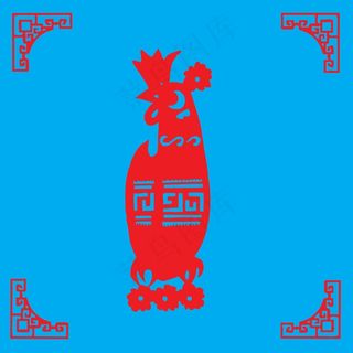 鸡年剪纸 剪纸风元素